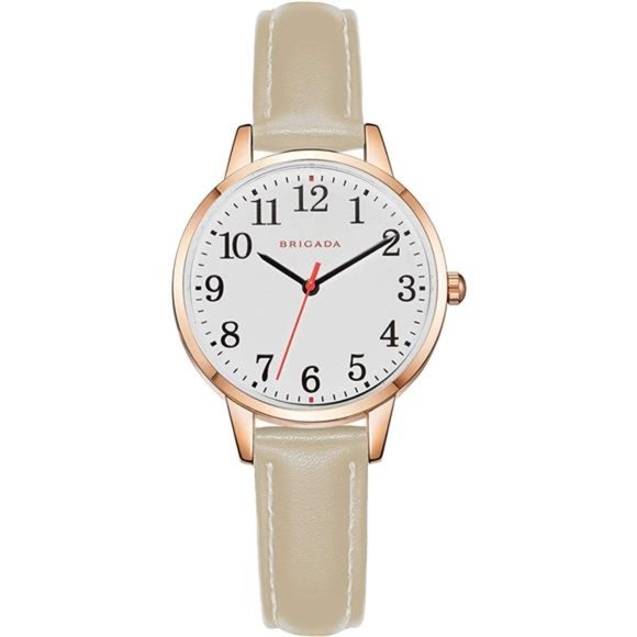 Women's Watch Elegant Watch for Women Leather Band Ladies Watch Waterproof - Picture 1 of 6